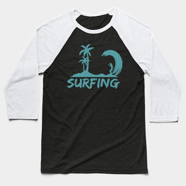 Surfing Baseball T-Shirt by Double You Store